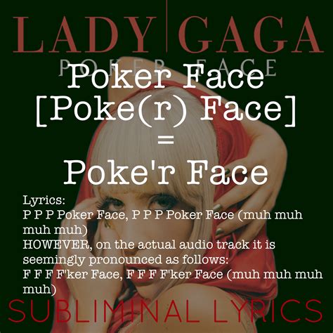 poker poker face lyrics